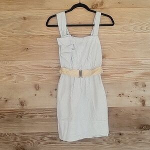 BCBGeneration XSmall Gray and White Belted Mini Dress